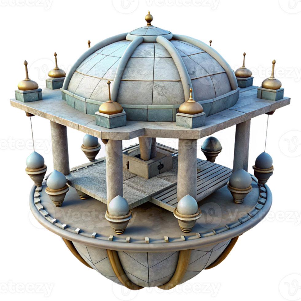 serene modern Floating Structure Isolated with Shadow Detail high resolution png