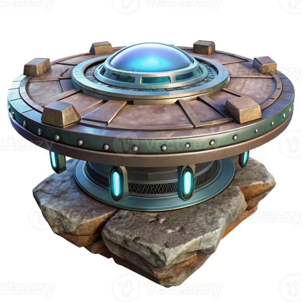 beautiful rustic Floating Teleportation Platform Metallic Finish Cutout high quality png