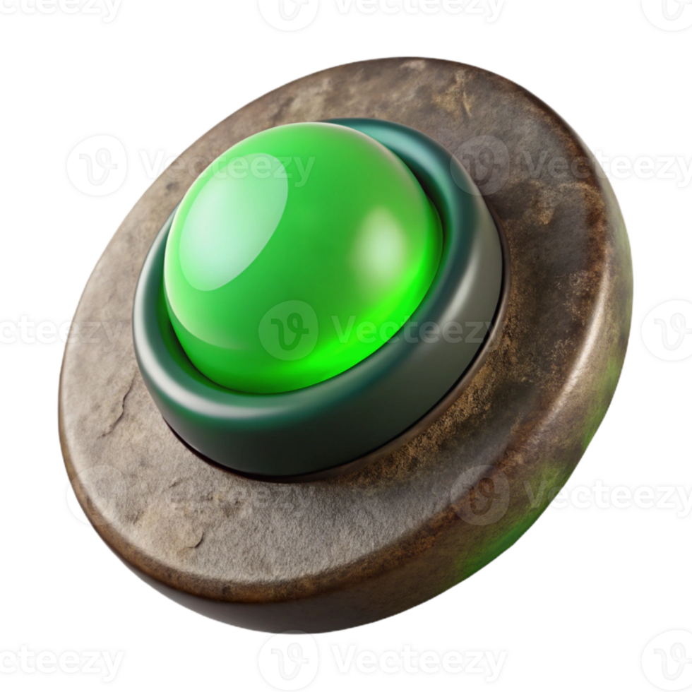 extraordinary modern Floating Virtual Button Green Light Isolated authentic png