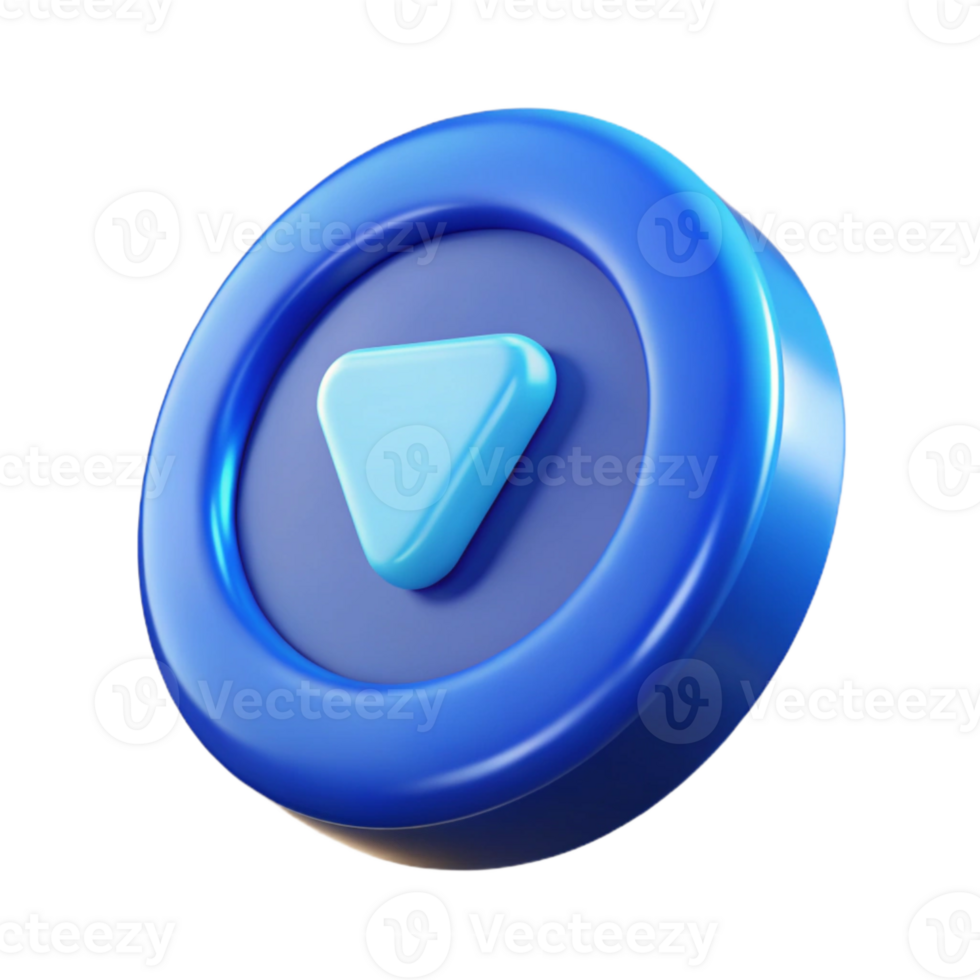 stunning creative Floating Virtual Button Icon Blue Color Isolated Element detailed png