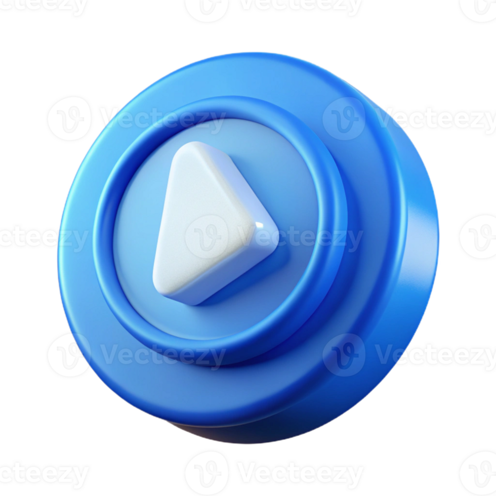 wonderful contemporary Floating Virtual Button Icon Blue Color Isolated Element png