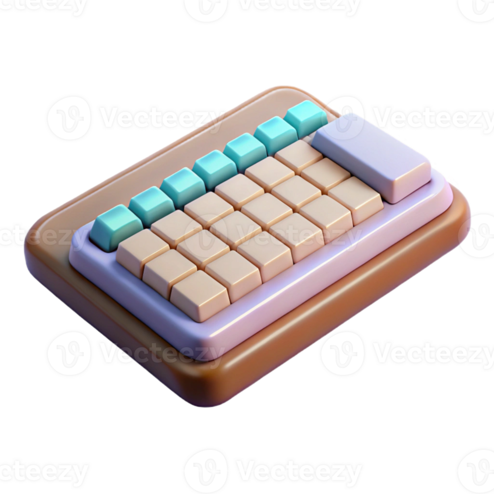 serene abstract Floating Virtual Keyboard Side View Isolated exclusive png