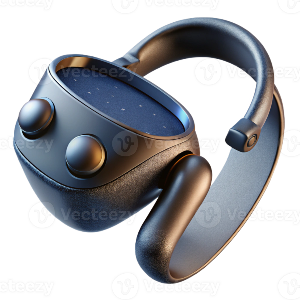 impressive abstract Floating Virtual Reality Controller Black Finish Isolated detailed png