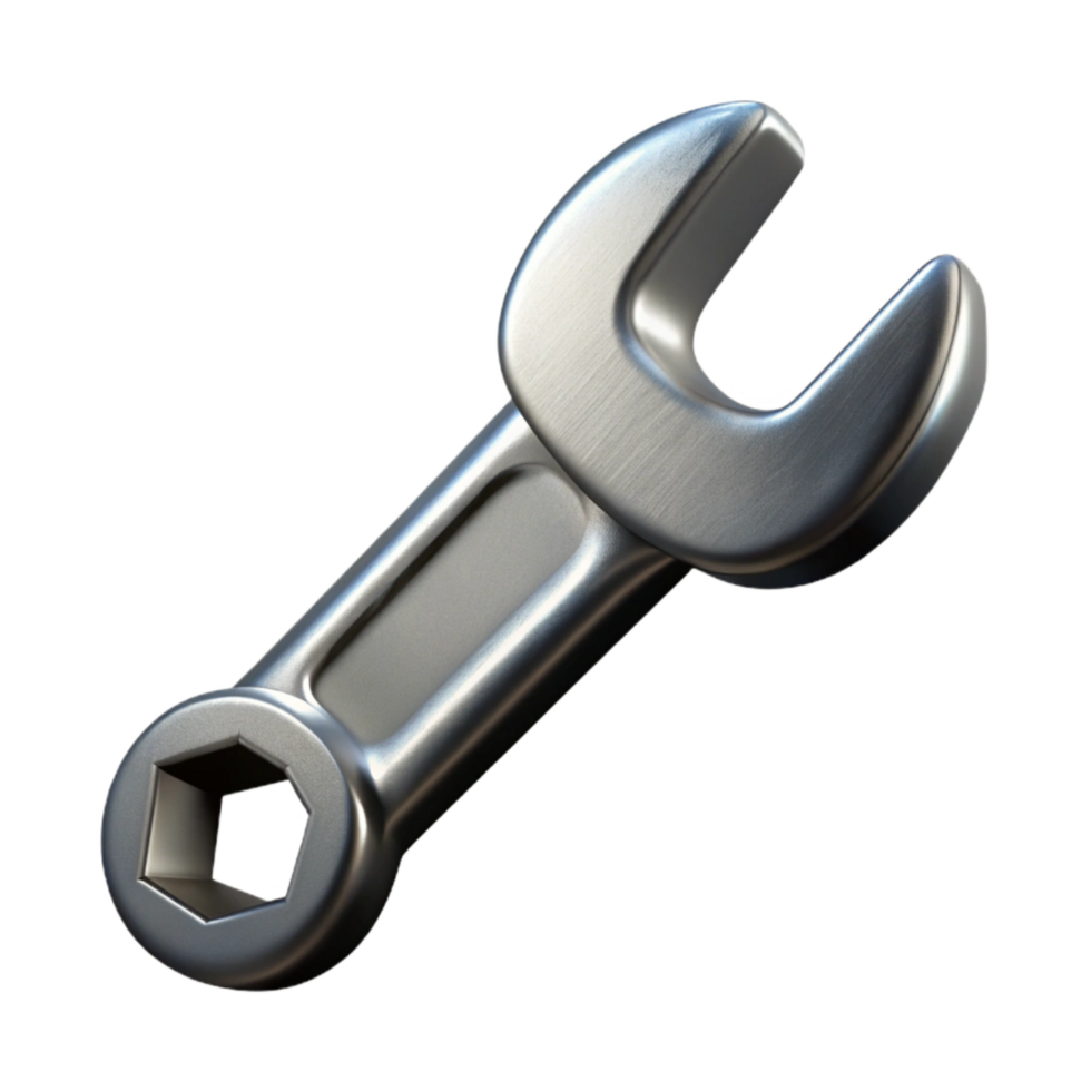 wonderful artistic Floating Wrench Tool Steel Finish Transparent detailed png