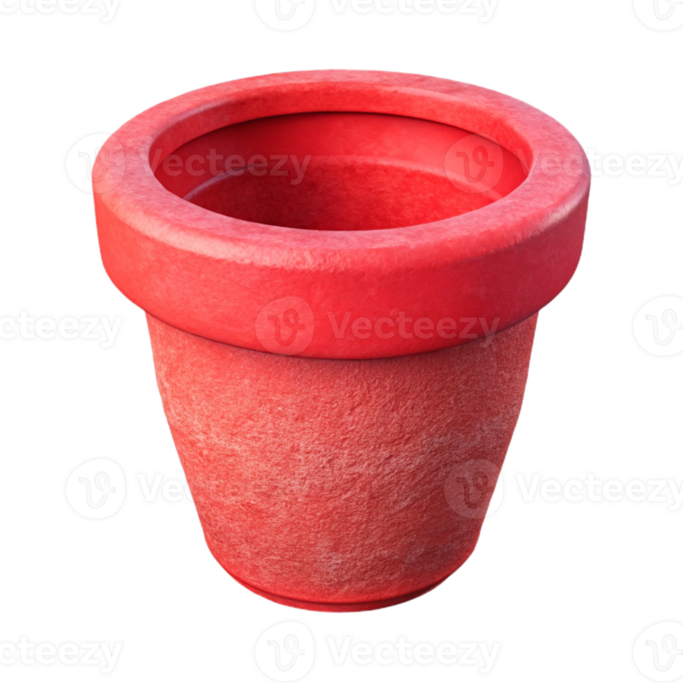 impressive classic Flower Pot Clay Red Isolated on Transparent Background exclusive png