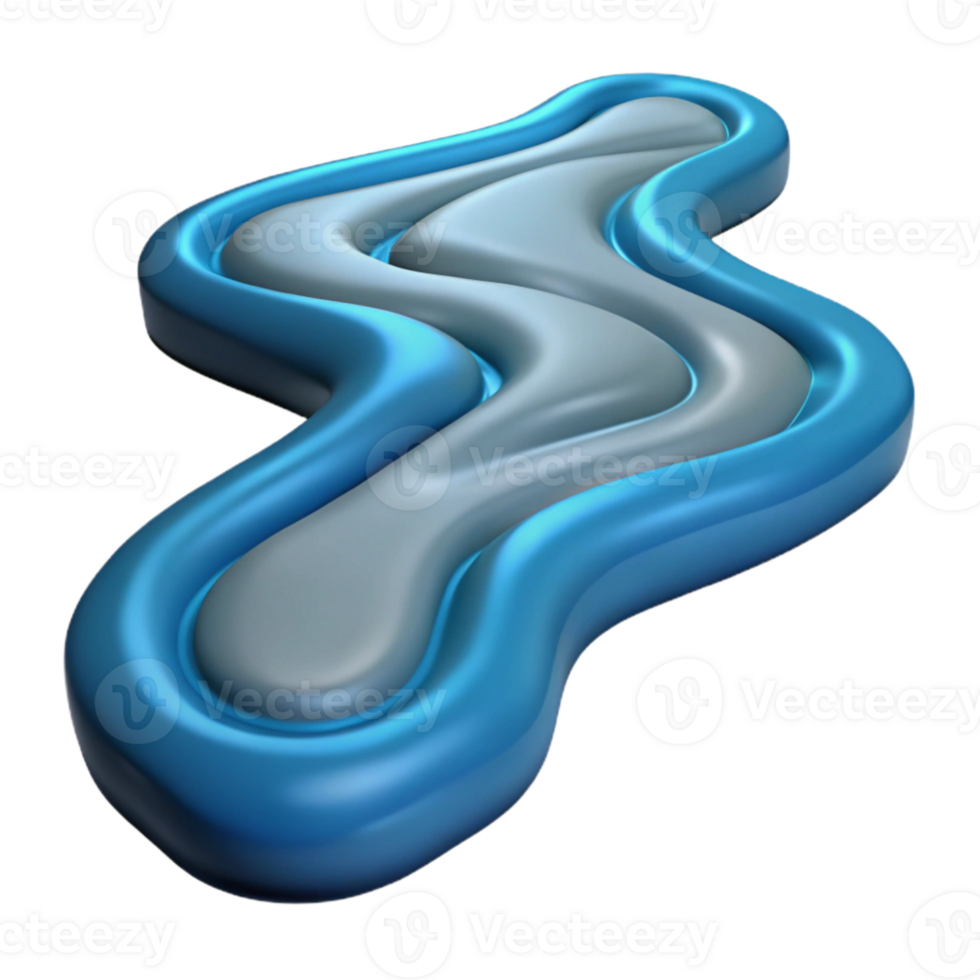 beautiful classic Flowing River Pattern Isolated on Transparent Background premium png