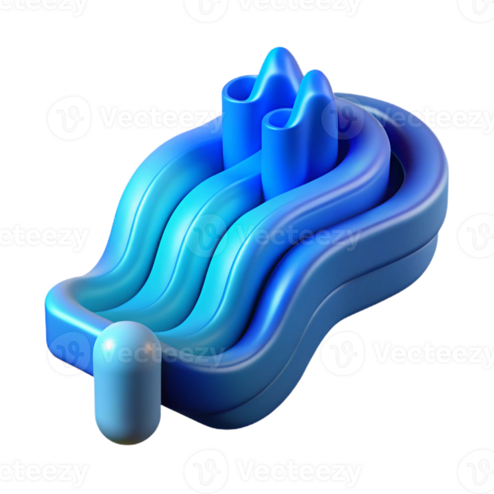 dramatic traditional Flowing Data Stream with Blue Gradient Cutout detailed png