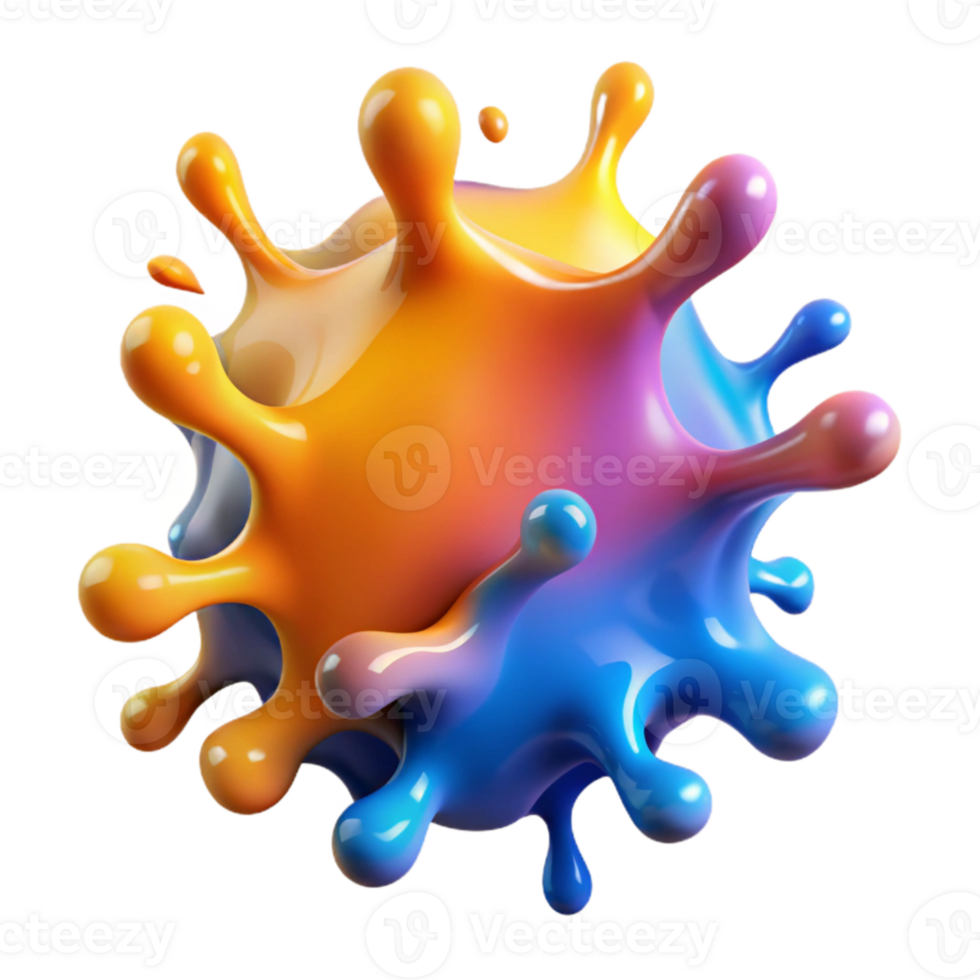magnificent artistic Fluid Splash Cutout with Vivid Colors Isolated genuine png