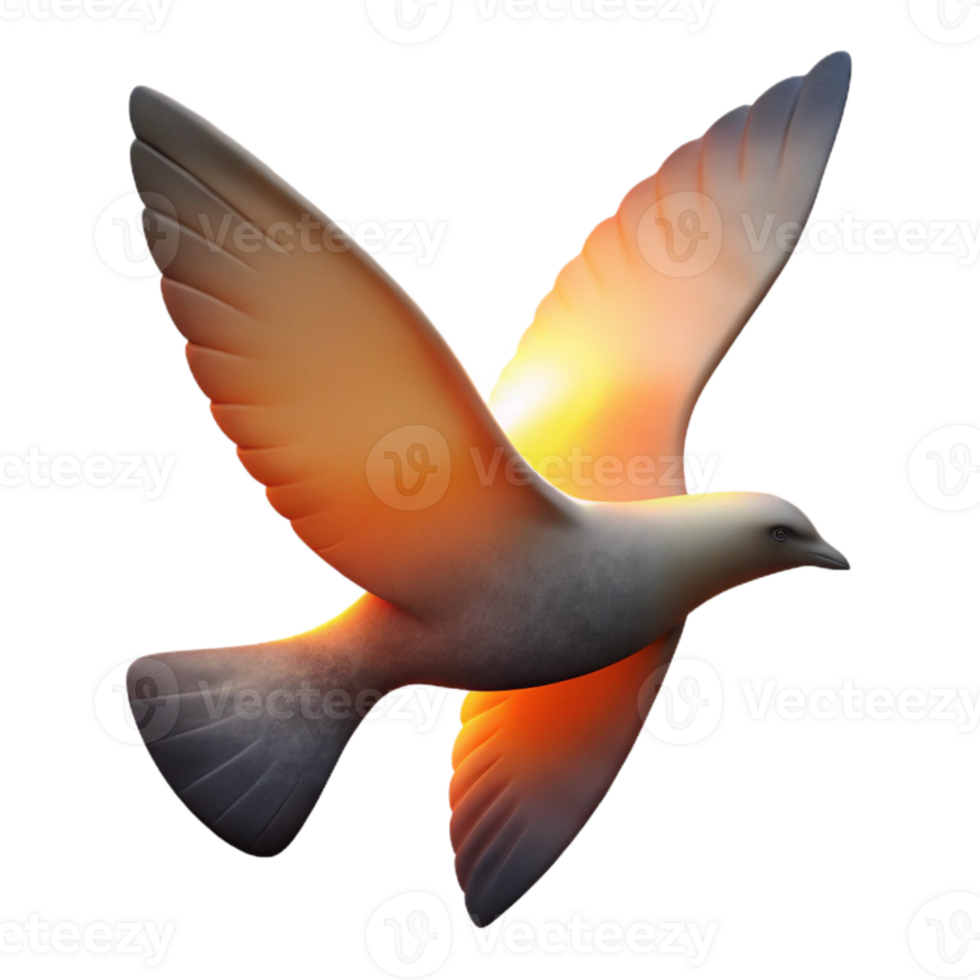 vibrant rustic Flying Bird Silhouette Cutout Sunset Hues high resolution png