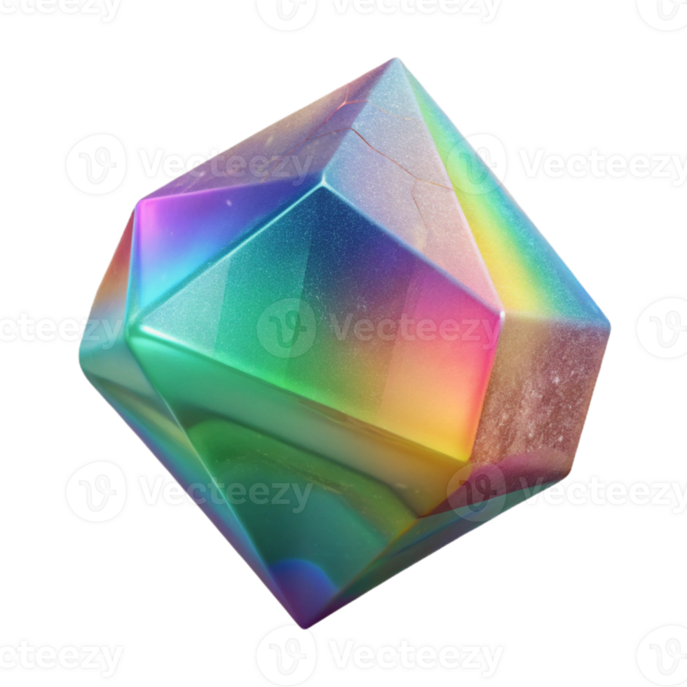 impressive abstract Fluorite Crystal Cutout with Rainbow Hues original png