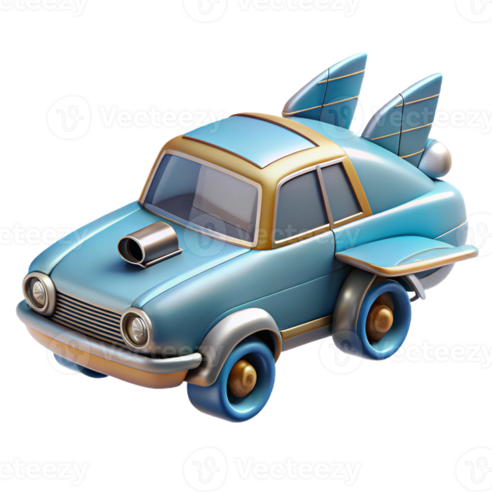 vibrant traditional Flying Car Design Concept Cutout Transparent Background png
