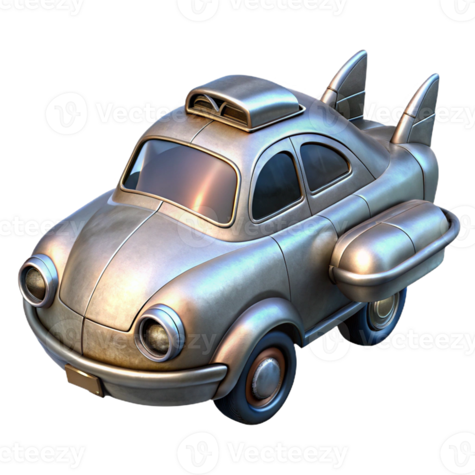 serene creative Flying Car Concept Design Silver Finish Cutout authentic png