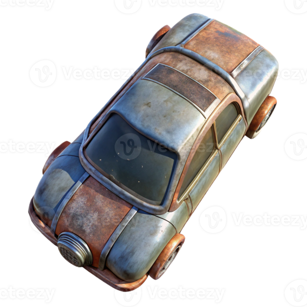 dramatic vintage Flying Car Top View Isolated exclusive png