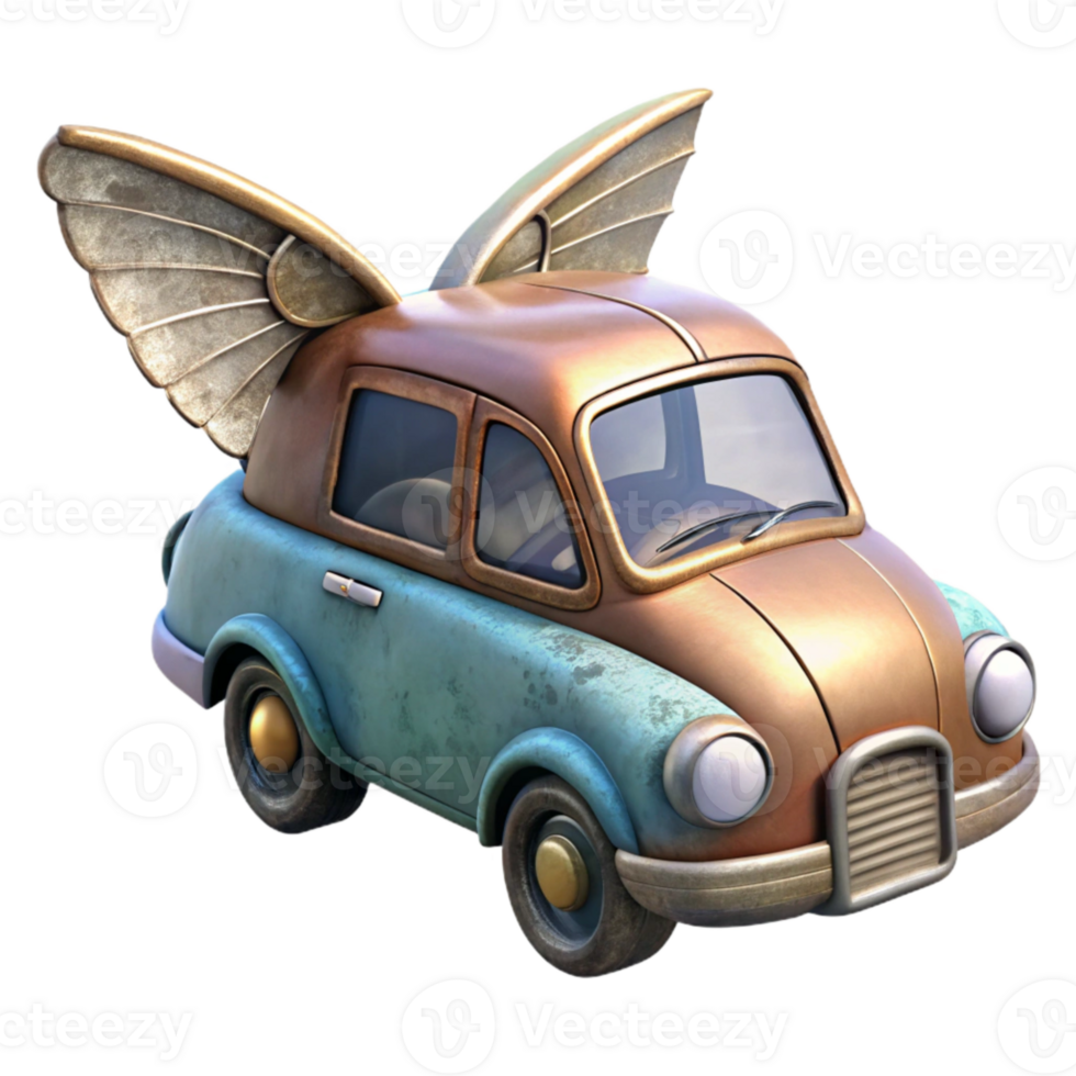 magnificent abstract Flying Car with Closed Wings Isolated genuine png