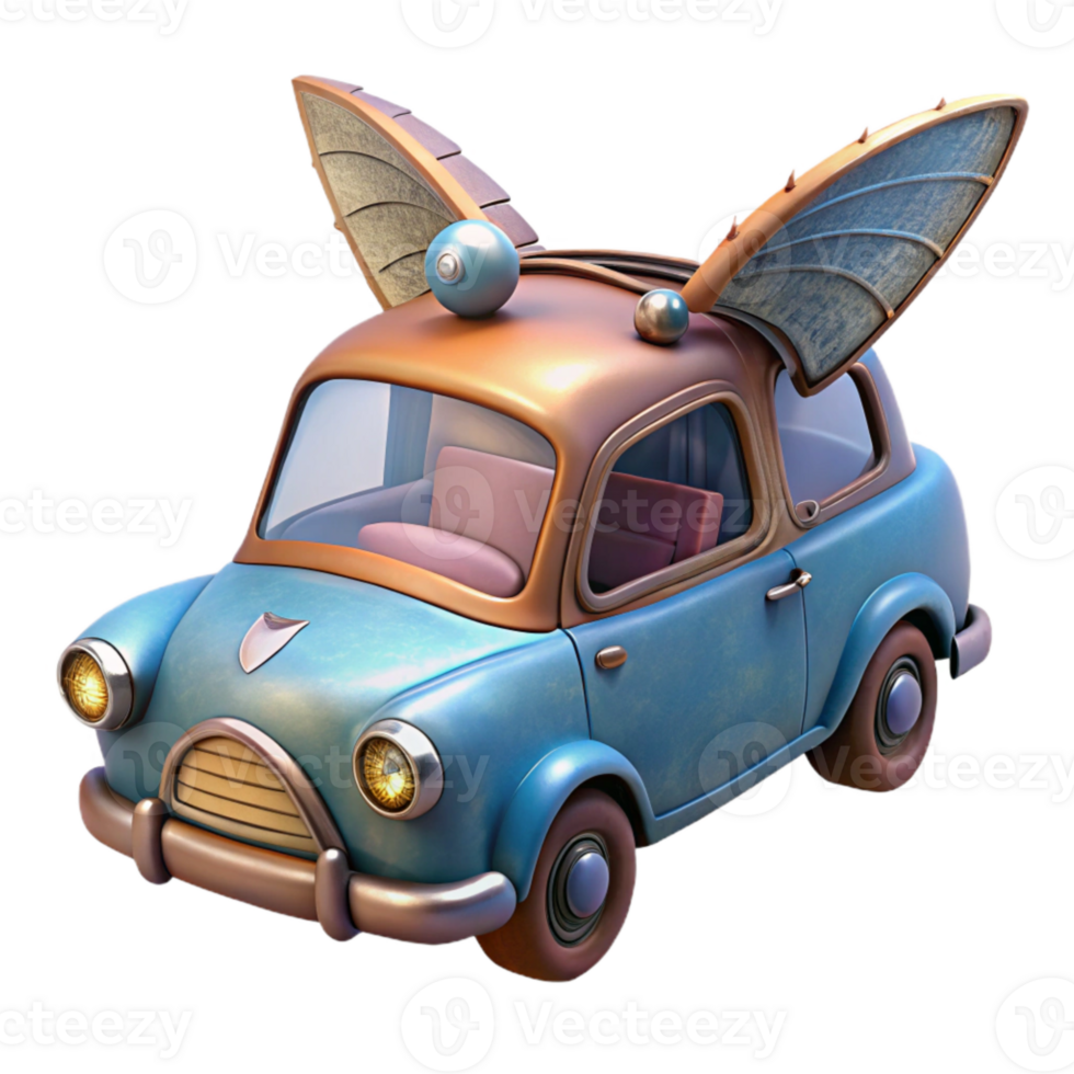 elegant classic Flying Car with Closed Wings Isolated authentic png