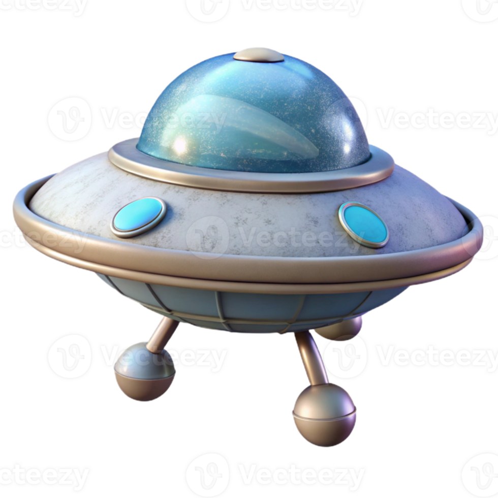 impressive creative Flying Saucer Landing Gear Deployed Transparent original png