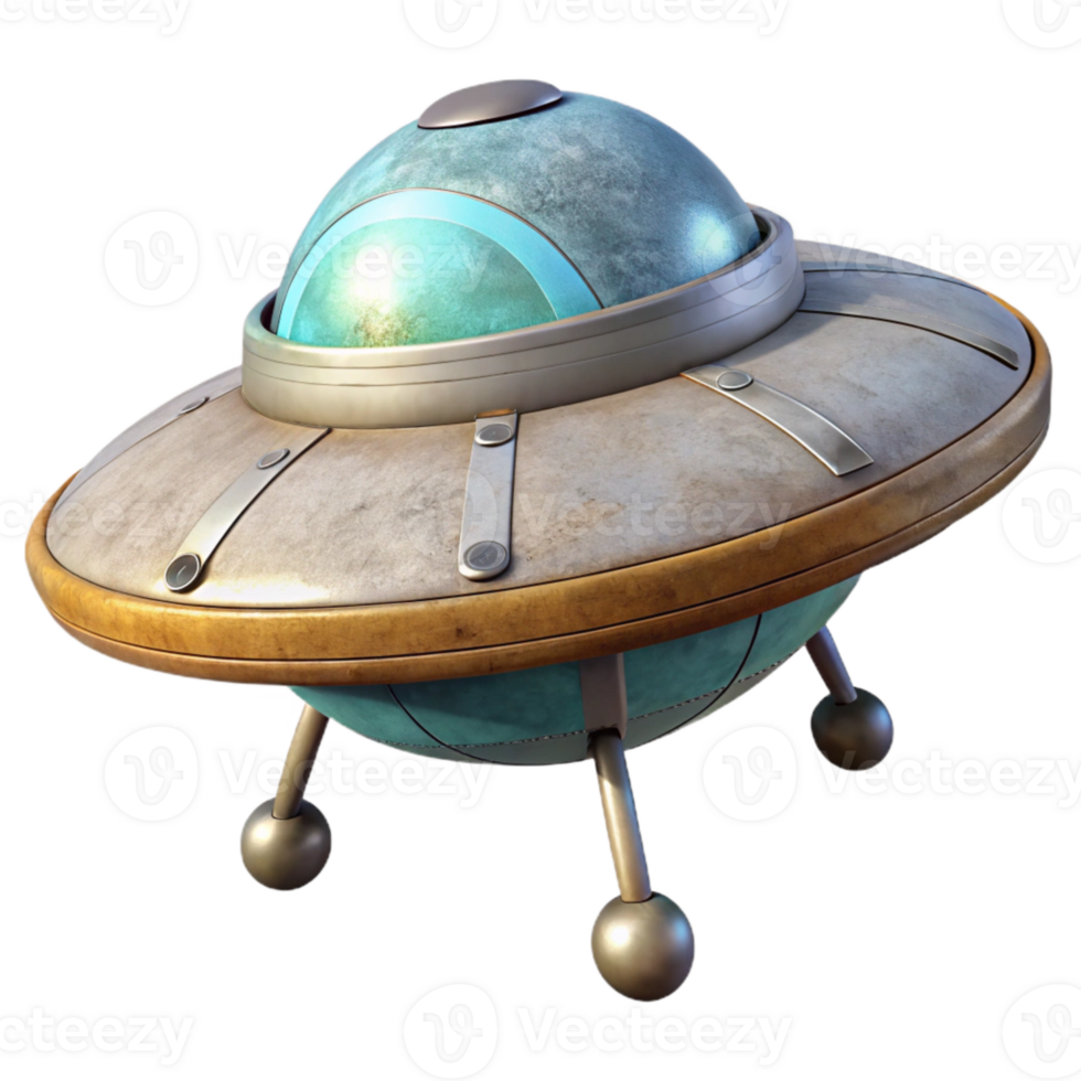 beautiful contemporary Flying Saucer Landing Gear Deployed Transparent professional png