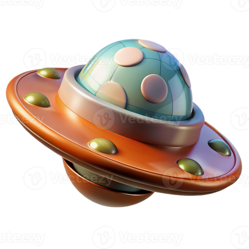 magnificent classic Flying Saucer with Open Hatch Transparent Element high quality png