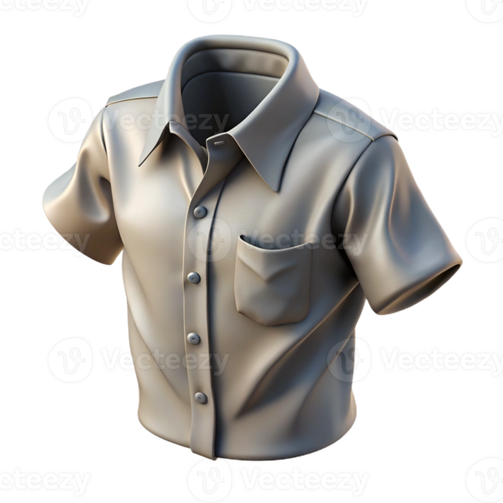 vibrant vintage Folded Gray Shirt Front View Isolated genuine png