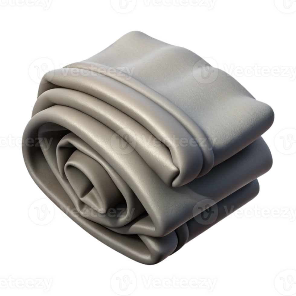 wonderful vintage Folded Gray Blanket Top View Isolated professional png