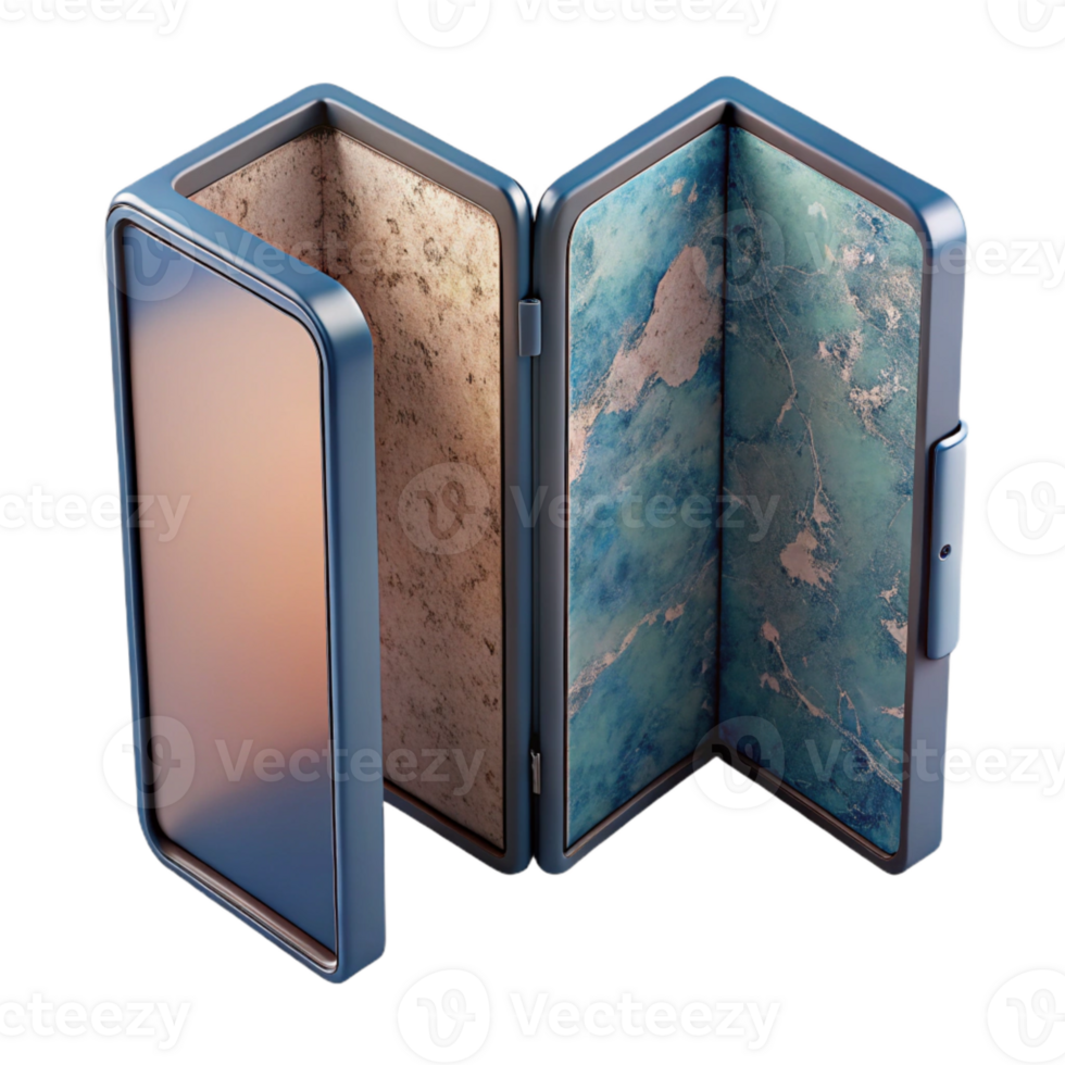 extraordinary classic Foldable Phone Unfolded Front View Transparent Background authentic png