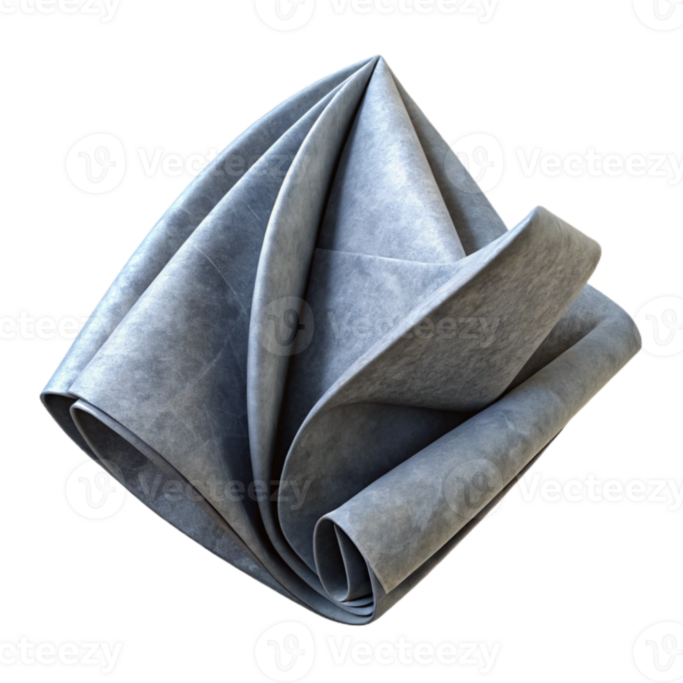 vibrant rustic Folded Gray Napkin Side View Transparent Background detailed png