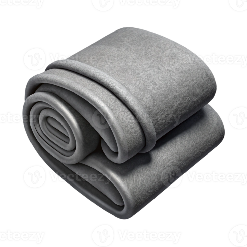 stunning abstract Folded Gray Towel Side View Isolated authentic png