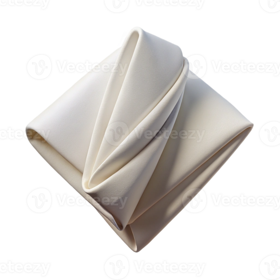 extraordinary artistic Folded White Napkin Top View Isolated professional png