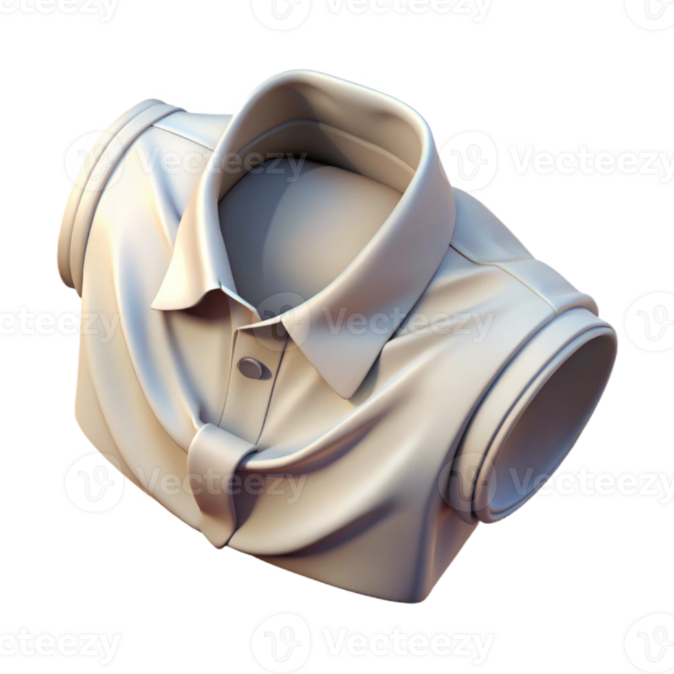 serene modern Folded White Shirt Top View Isolated png