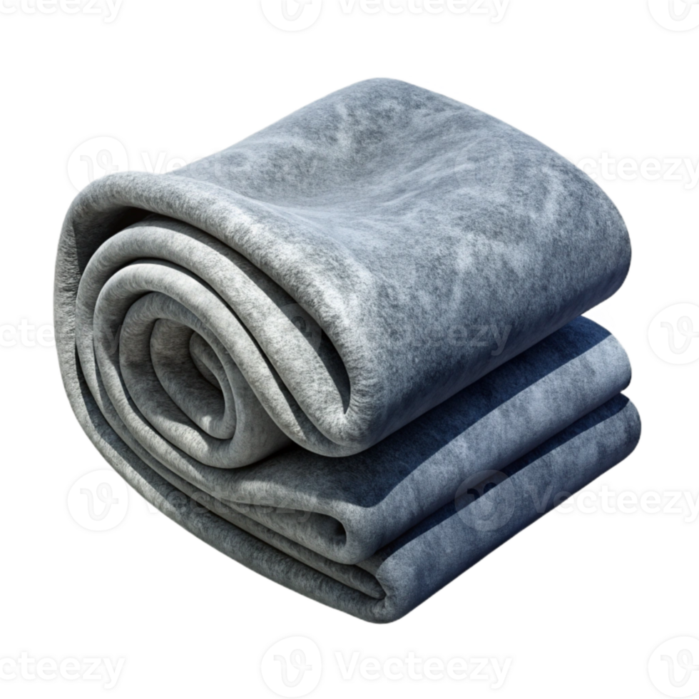 stunning artistic Folded Gray Towel Side View Isolated professional png