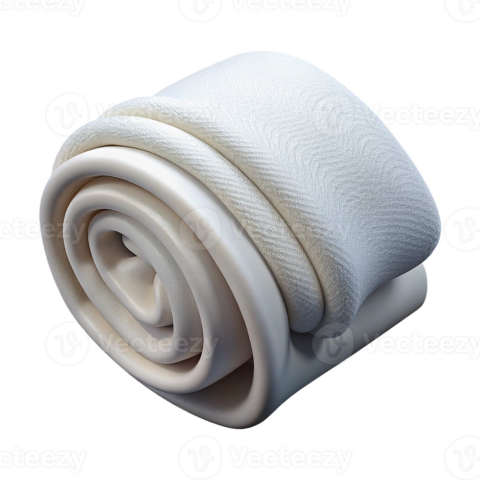 stunning minimalist Folded White Towel Top View Isolated premium png