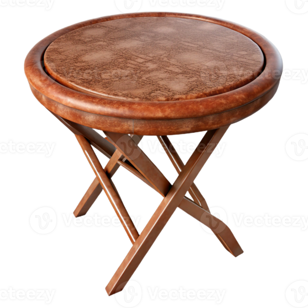 elegant classic Folding Table Round Brown Transparent high quality png