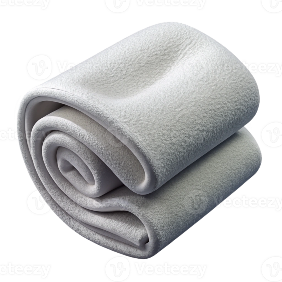 magnificent artistic Folded White Towel Side View Isolated authentic png