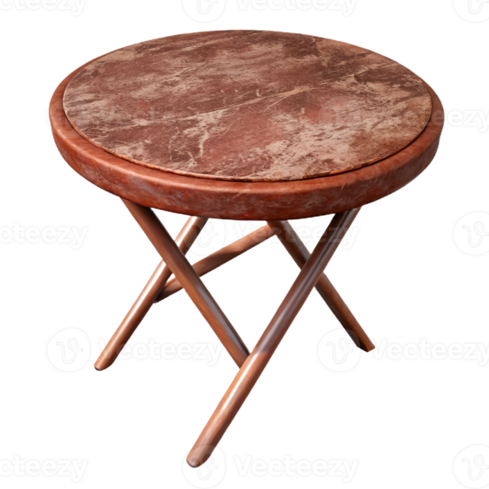 vibrant minimalist Folding Table Round Brown Transparent premium png