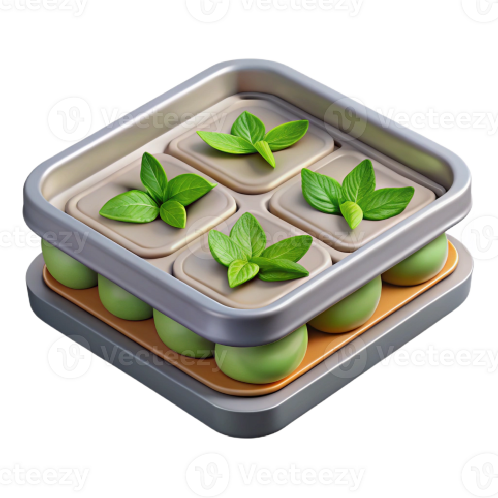beautiful abstract Food Dehydrator Tray with Herbs Isolated detailed png