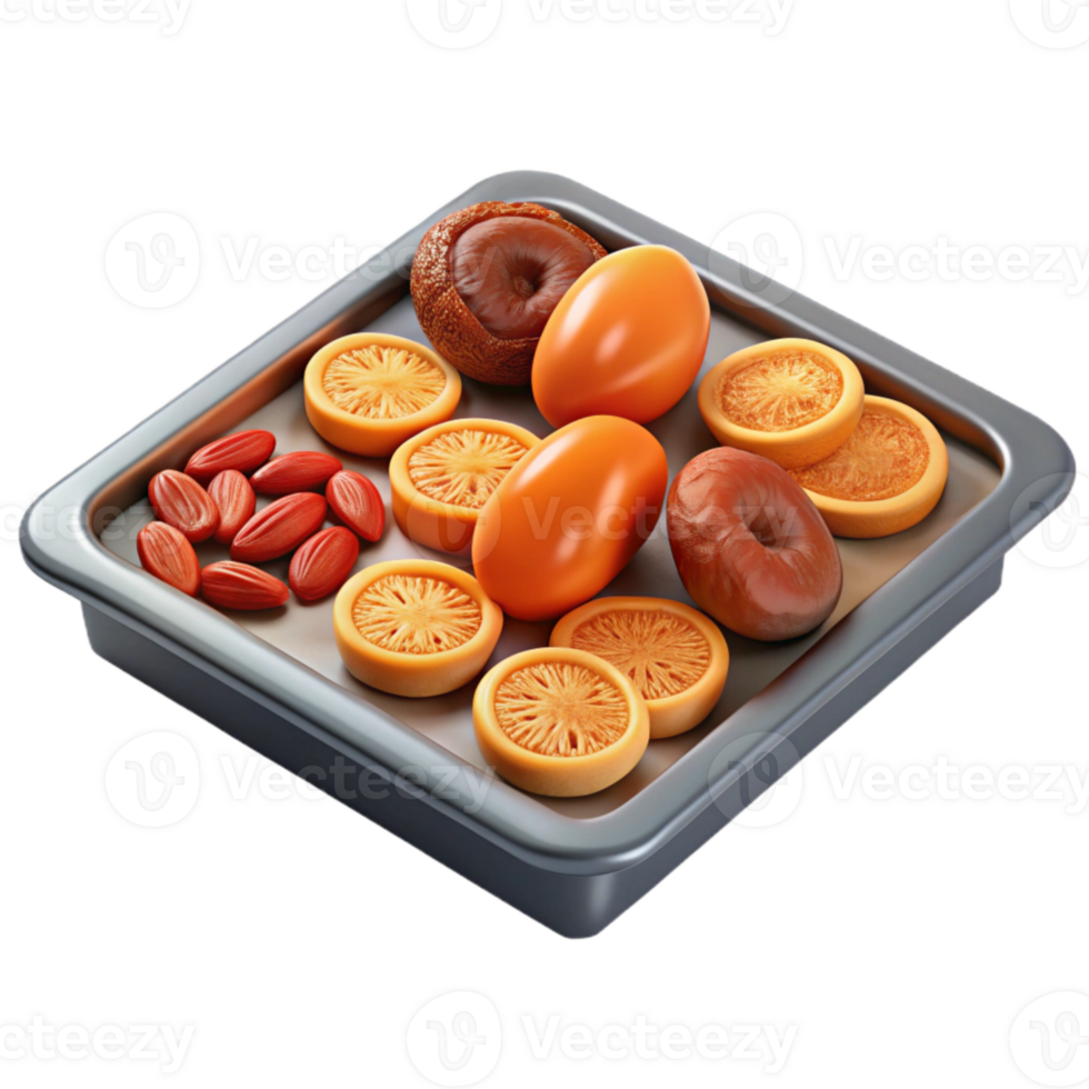stunning rustic Food Dehydrator Tray Cutout with Dried Fruits premium png
