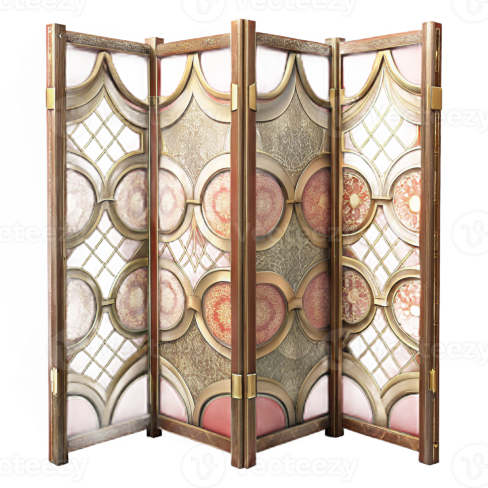 impressive rustic Folding Screen Decorative Patterned Transparent Background exclusive png