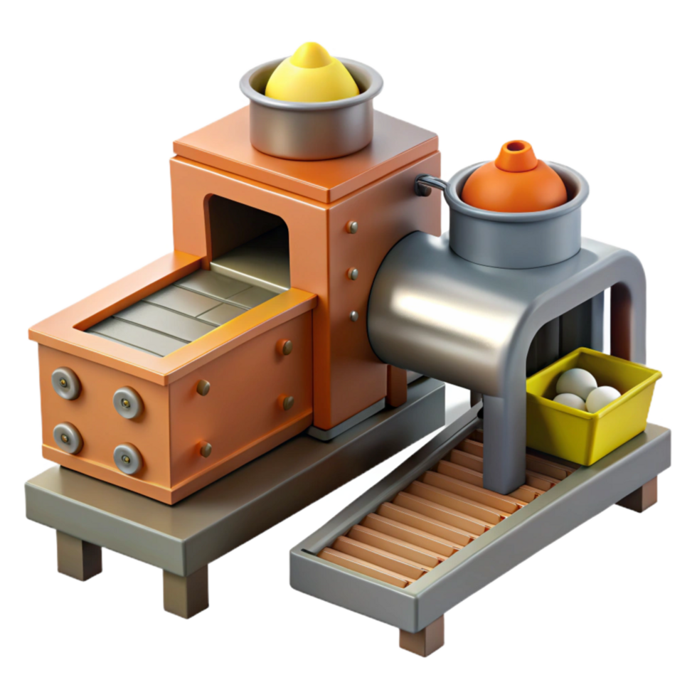 extraordinary abstract Food Fabricator with Conveyor Belt Isolated high resolution png