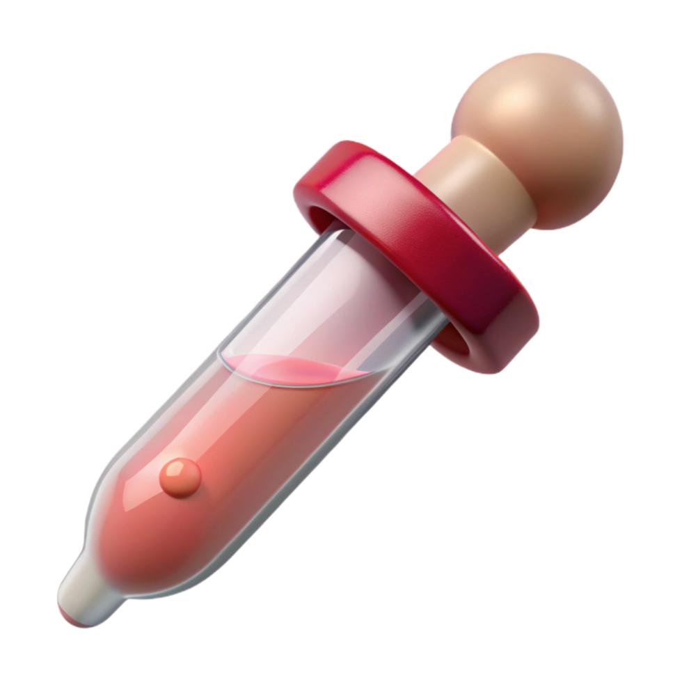 beautiful rustic Food Grade Pipette with Clear Liquid Isolated premium png