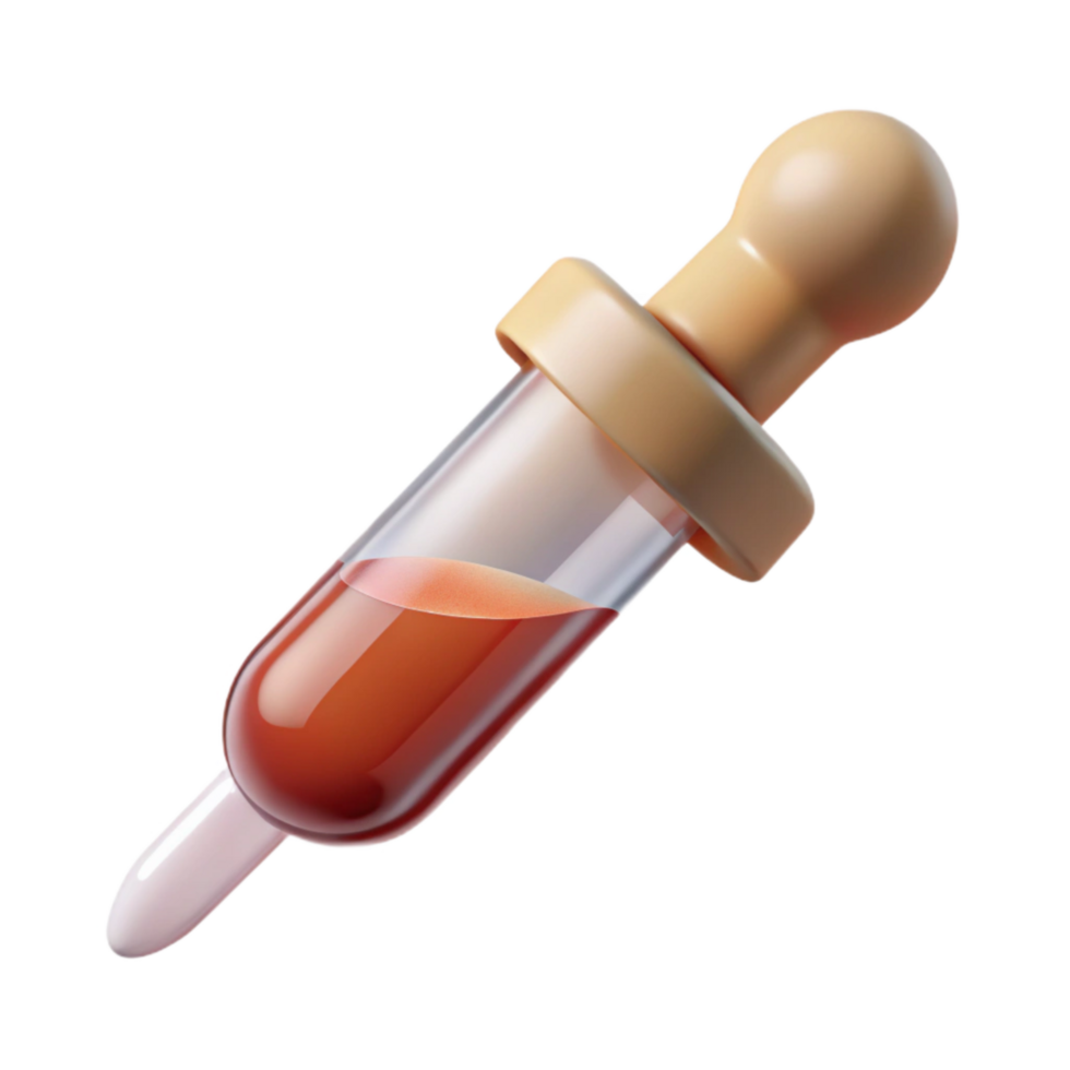 vibrant modern Food Grade Pipette with Clear Liquid Isolated authentic png