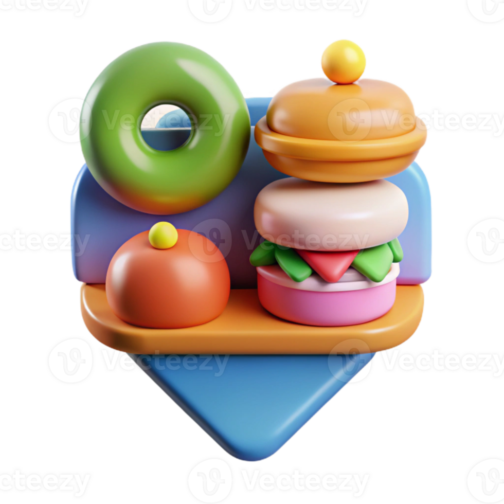 magnificent abstract Food Sharing Platform Icon Colorful Design Isolated authentic png
