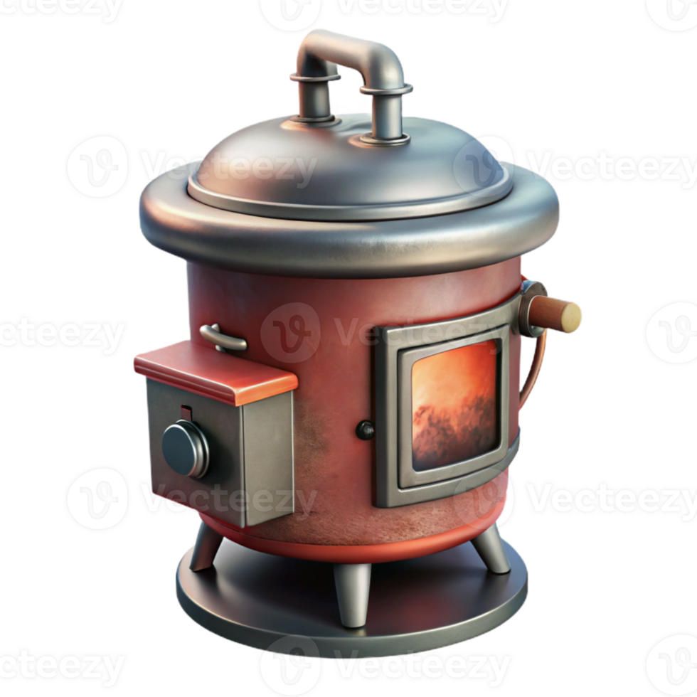 extraordinary minimalist Food Smoker Front View Isolated on Transparent Background png