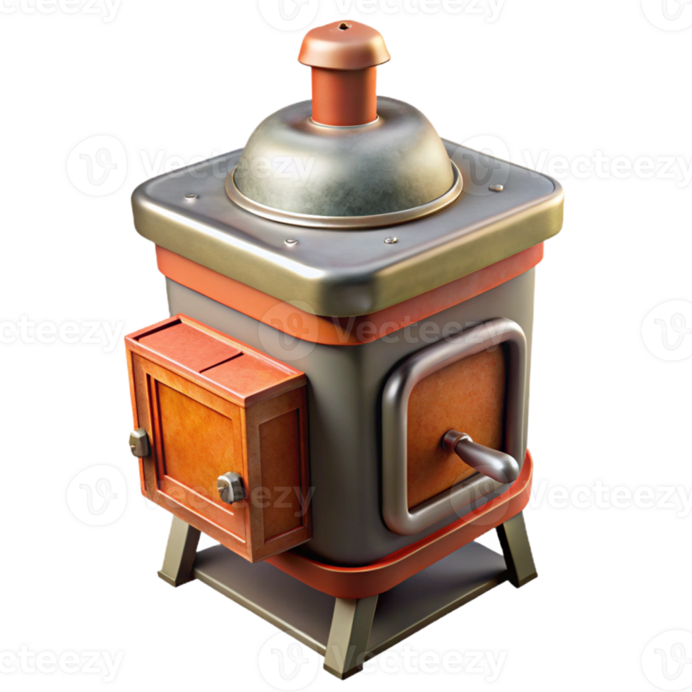 serene contemporary Food Smoker Front View Isolated on Transparent Background png