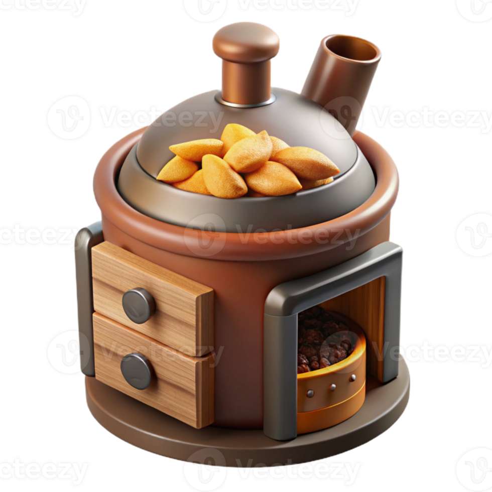 beautiful rustic Food Smoker with Wood Chips Transparent Background original png