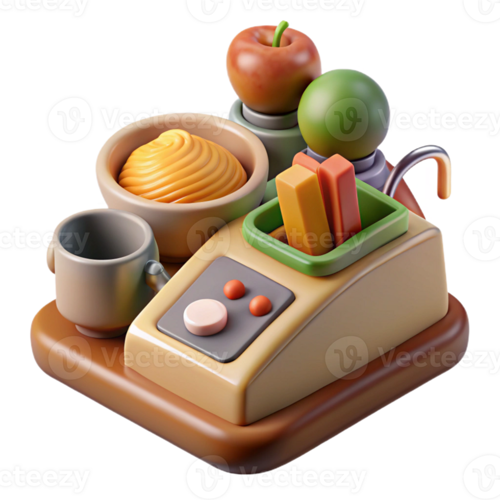 elegant traditional Food Synthesizer Creating a Meal Isolated png