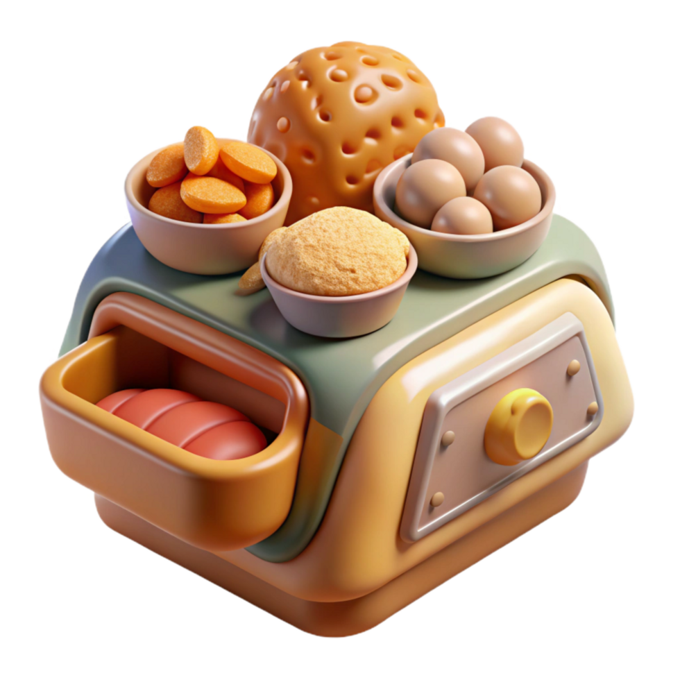 stunning artistic Food Synthesizer Creating a Meal Isolated high resolution png