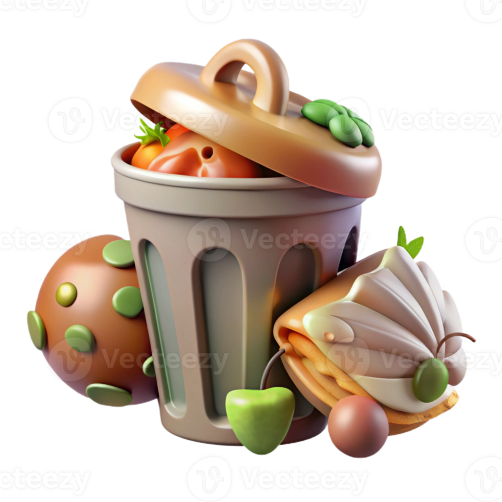 wonderful rustic Food Waste Decomposition Illustration Timelapse View Transparent Background professional png