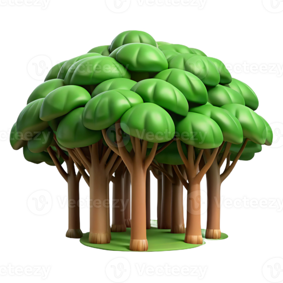 dramatic contemporary Forest Canopy Dense Green Isolated Cutout professional png