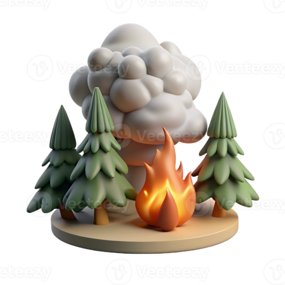 beautiful traditional Forest Fire Prevention Cutout Smokey Landscape high resolution png
