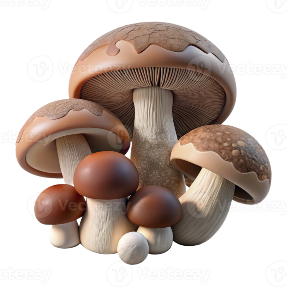 serene creative Foraged Mushrooms Flat Lay Isolated with Earth Tones genuine png